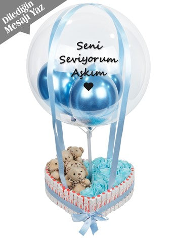 Kinder Çikolata ve Ayıcık Balon Kutusu