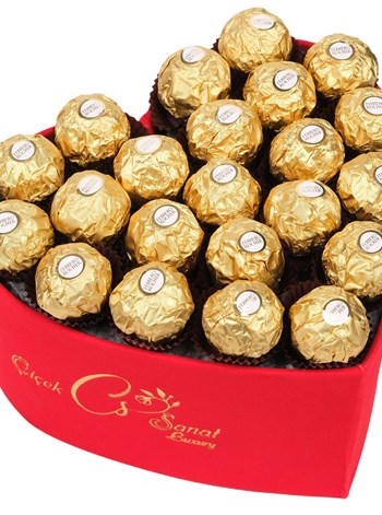 Kırmızı Kalp Rocher Çikolata Kutusu