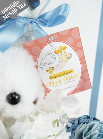 Premium Açık Mavi Balon Kutusu ve Zincirli Çanta Set