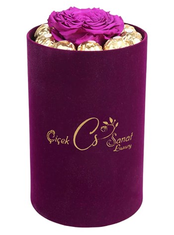 Purple Magic Solmayan Gül ve Çikolata