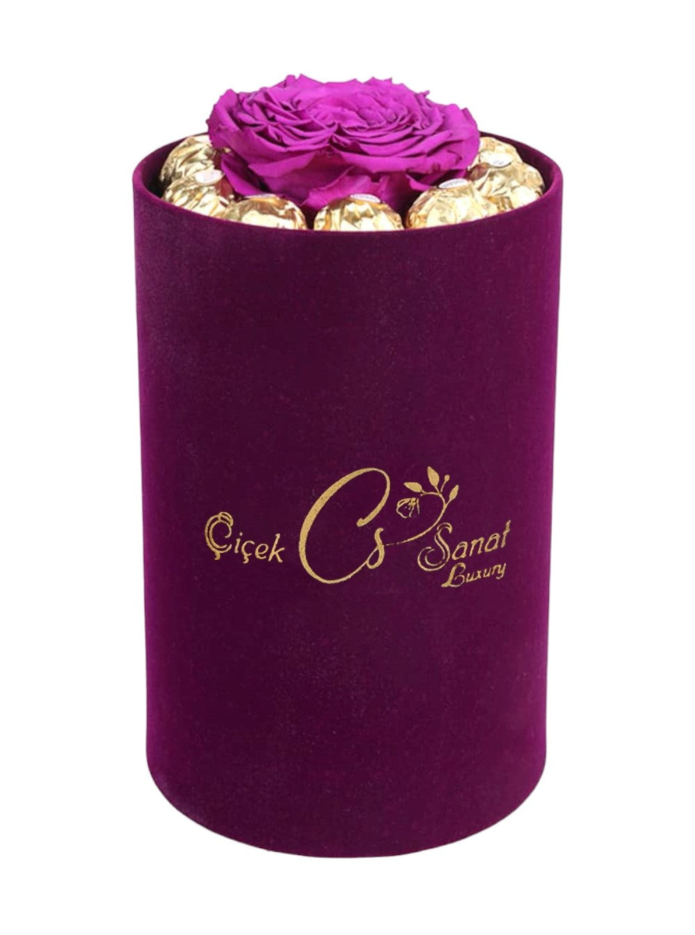 Purple Magic Solmayan Gül ve Çikolata