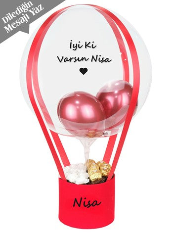 Red Box iş Tebriği kişiye Özel Balon Kutusu