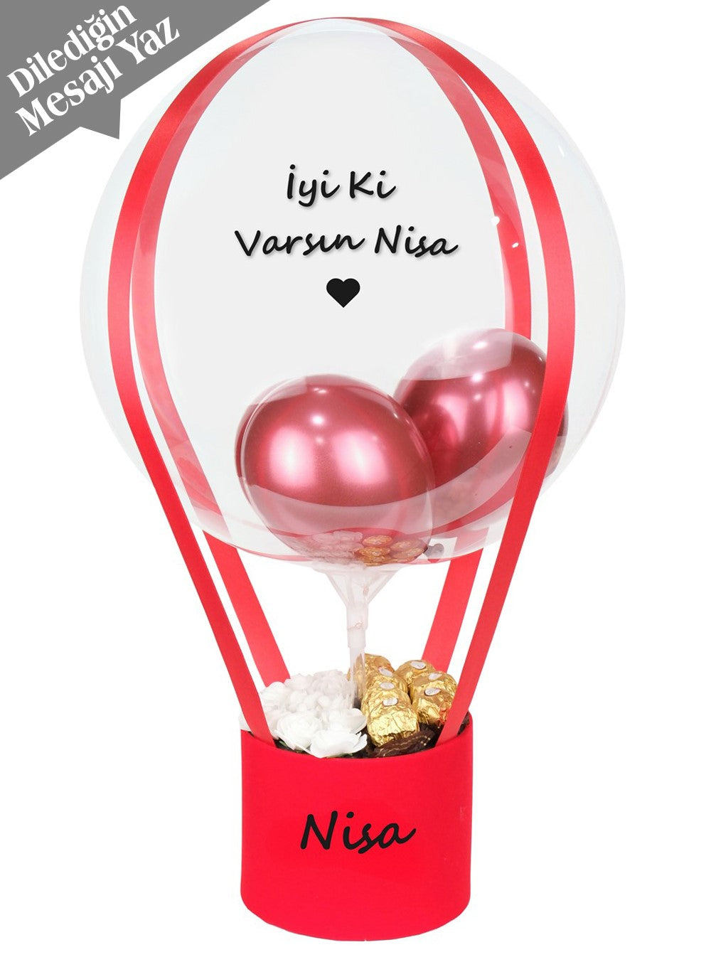 Red Box iş Tebriği kişiye Özel Balon Kutusu