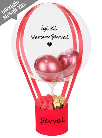 Red Box Teddy Box Kişiye Özel Balon Kutusu