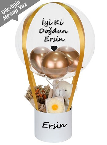 Gold Kişiye Özel Balon Kutusu