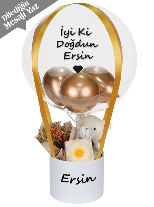 Gold Kişiye Özel Balon Kutusu