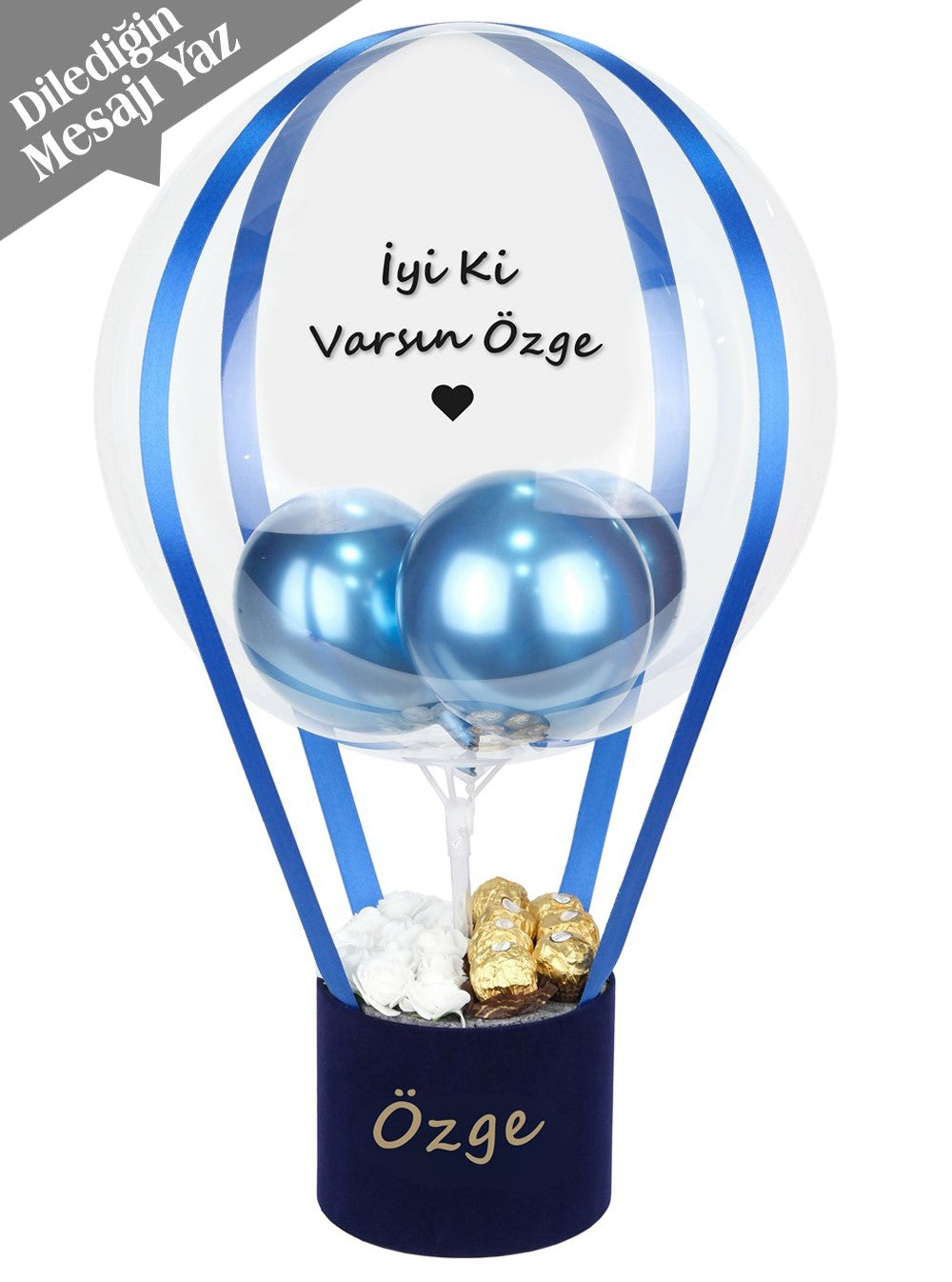 Blue Box İyiki Varsın Kişiye Özel Balon Kutusu