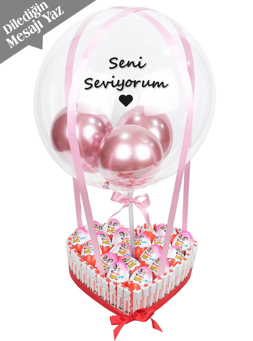 Kinder Kaplı Kinder Joy Çikolata Balon Kutusu