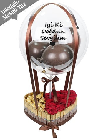 Merci ve Ferrero Rocher Çikolata Balon Kutusu