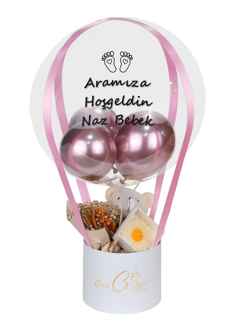Aranjman Balon Kutusu Beyaz
