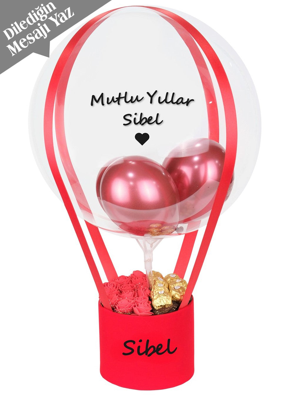 Red Box Chocolatte Box Kişiye Özel Balon Kutusu