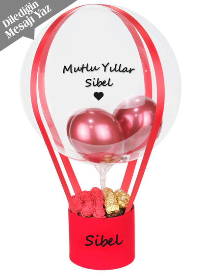 Red Box Chocolatte Box Kişiye Özel Balon Kutusu