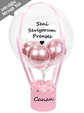 Kalıcı Kokulu Gül Balon Kutusu