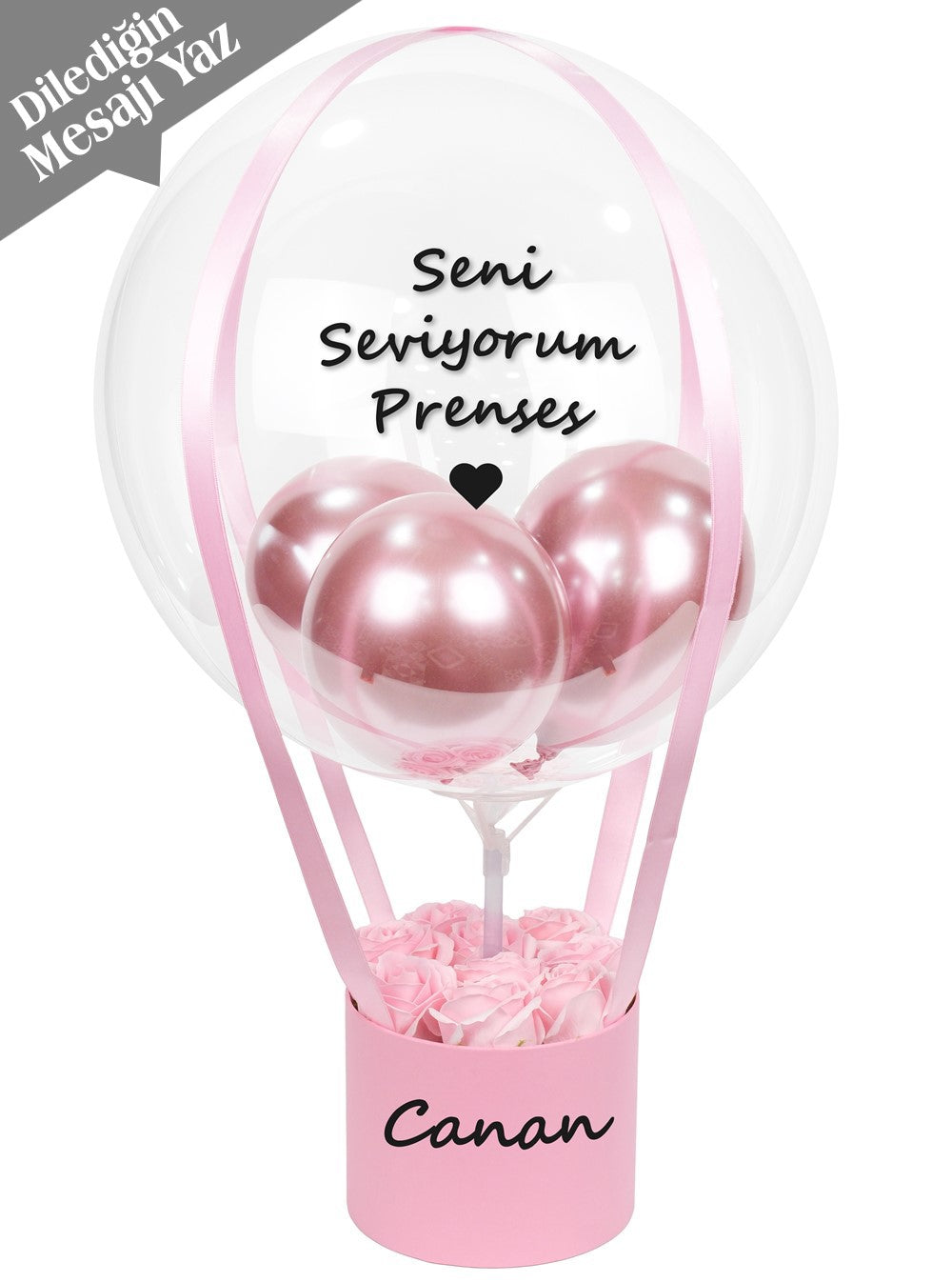 Kalıcı Kokulu Gül Balon Kutusu