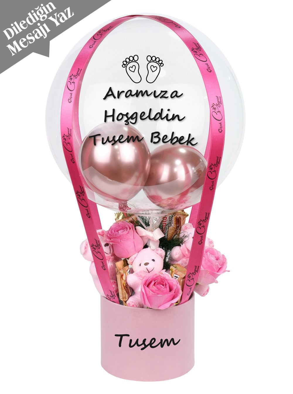 Kız Bebek Hediyesi Balon Kutusu