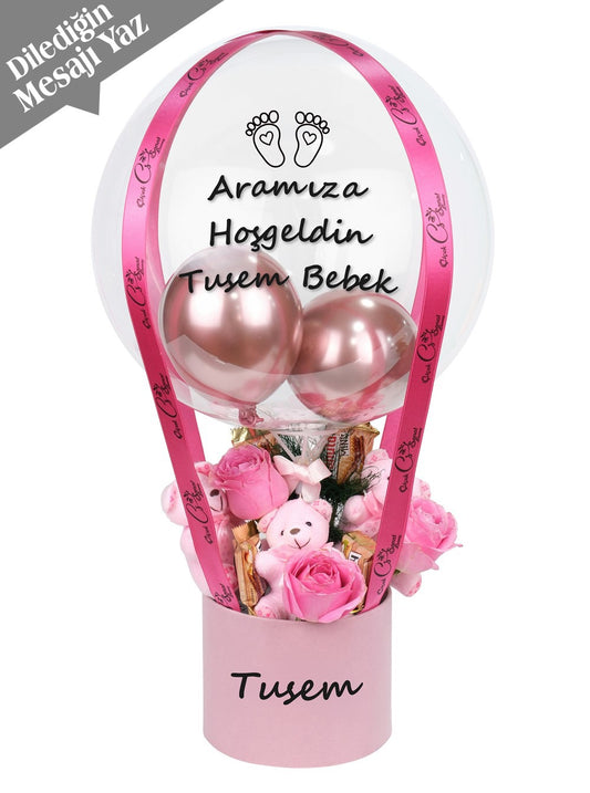 Kız Bebek Hediyesi Balon Kutusu