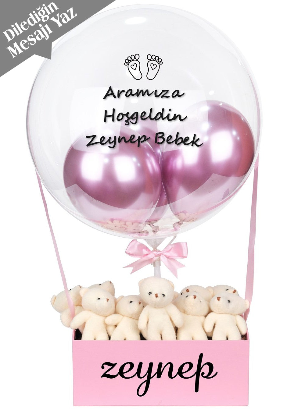 Pink Dream  Balon Kutusu Kişiye Özel