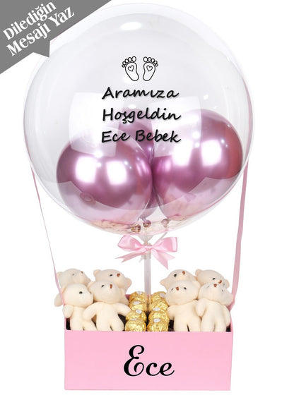 Pink Dream Yenidoğan Bebek Balon Kutusu