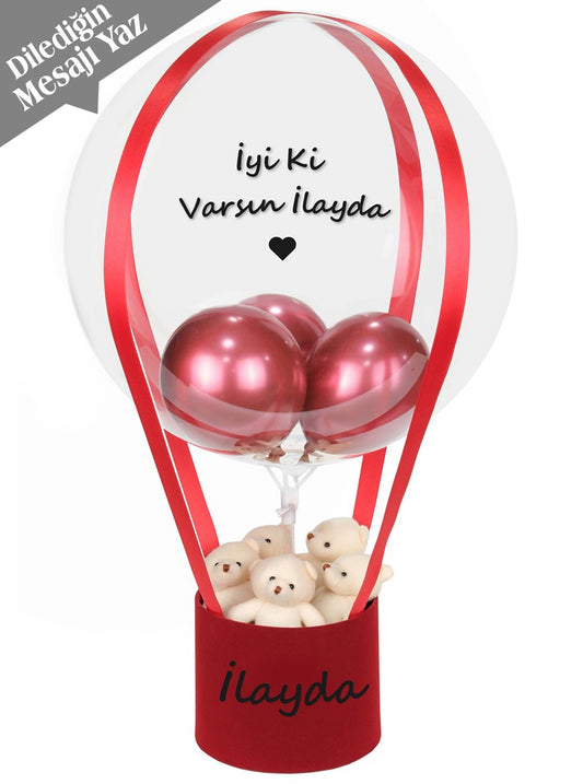 Kırmızı Kutuda Ayıcıklar Balon Kutusu