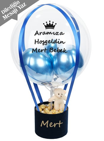 Kişiye Özel Mavi Balon Kutusu