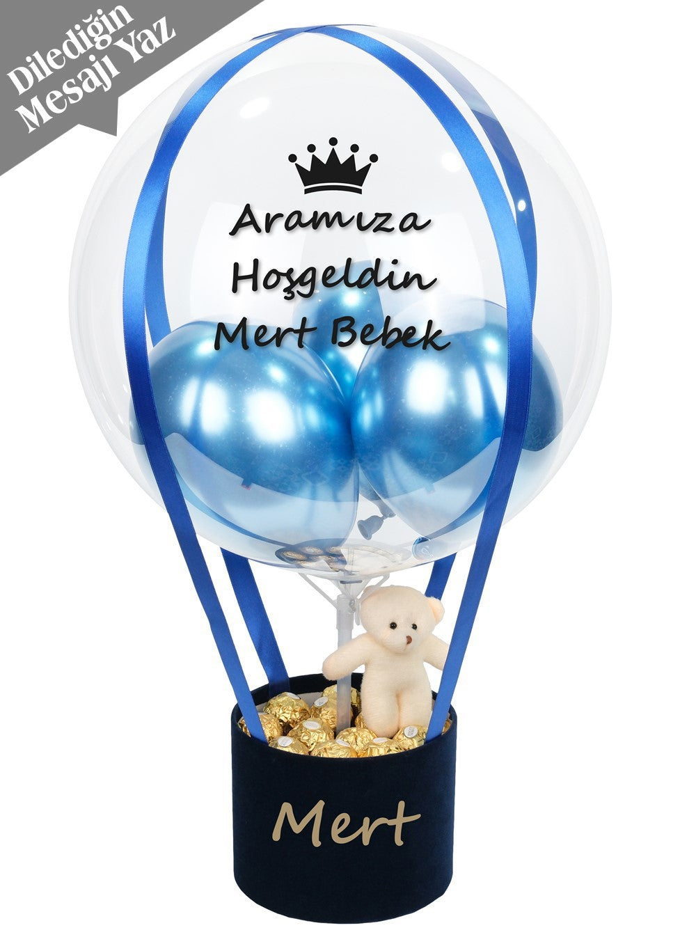 Kişiye Özel Mavi Balon Kutusu