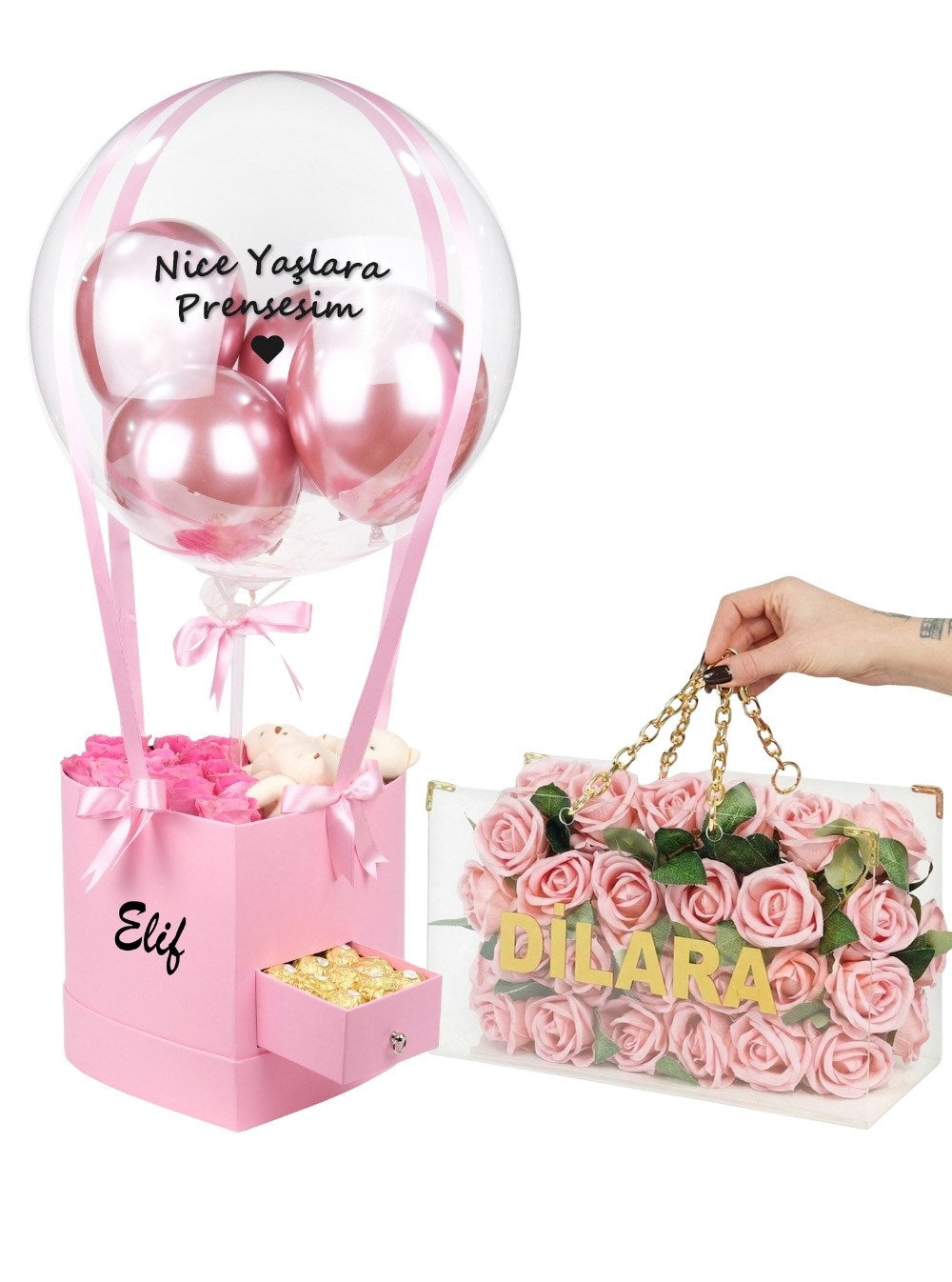 Kişiye Özel Dev Balonlu & Çikolatalı Premium Kutu