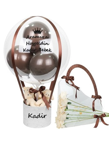 Kahverengi Anne Bebek Balon Kutusu Seti