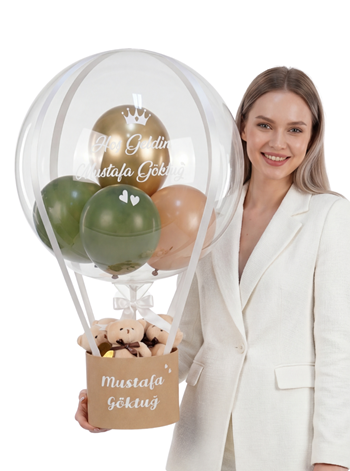 Küf Yeşili Bej Tonları Balon Kutusu
