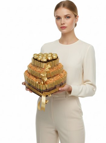 Merci Ferrero Rocher Kalp Çikolata ve Güller