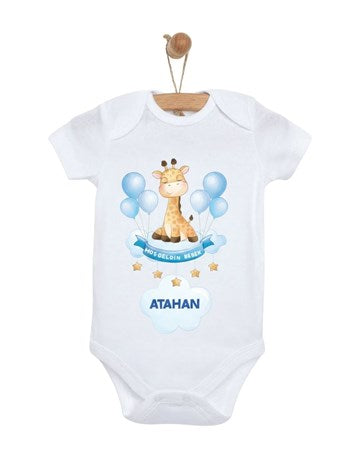 Yenidoğan Erkek Bebek Hediye Seti Zıbın Baskılı