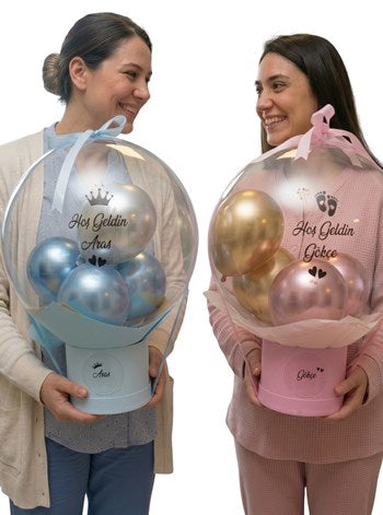 Yenidoğan Erkek ve Kız Bebek Balon Kutusu