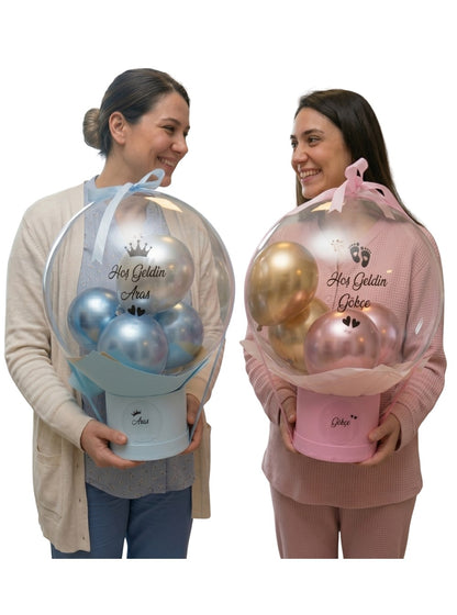 Yenidoğan Erkek ve Kız Bebek Balon Kutusu