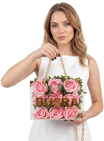 Zincirli Mini Gül Çantası