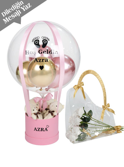 Pembe Gold Balon Kutusu Seti
