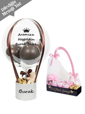 Ayıcıklı Çikolatalı Erkek Bebek Hediye Seti