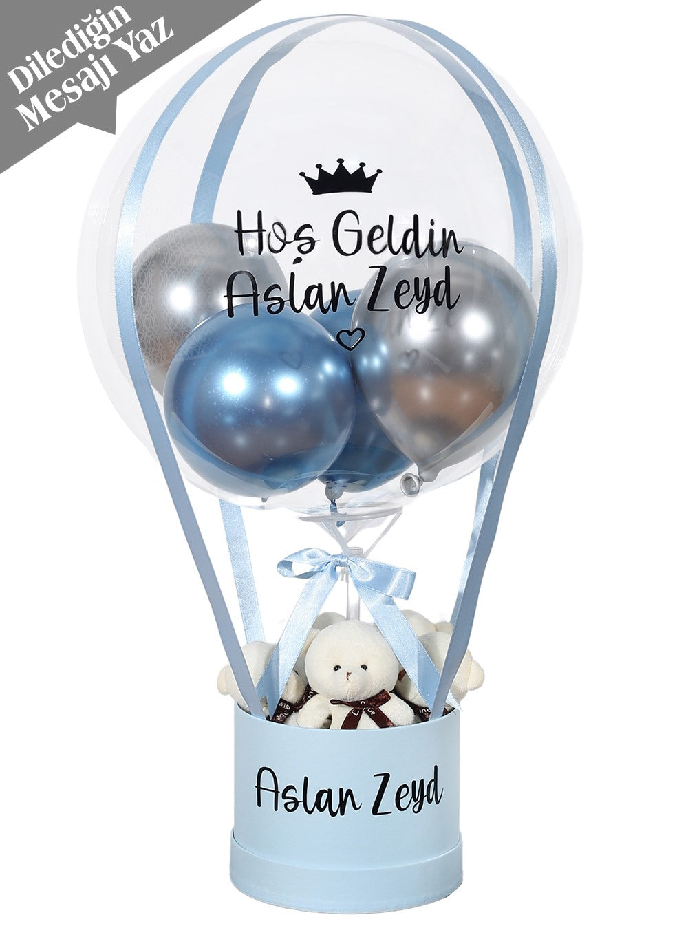 Açık Mavi Balon Kutusu Yeni Doğan