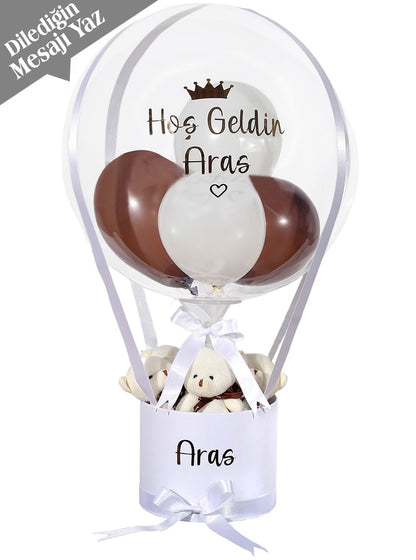 Beyaz Kahverengi Balon Kutusu Yeni Doğan