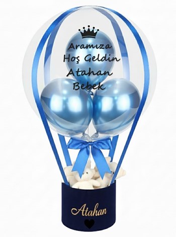Yenidoğan Erkek Bebek Hediye Seti Zıbın Baskılı