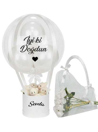 Beyaz Balon Kutusu Seti Kişiye Özel