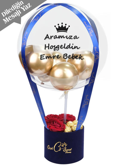 Man Box Chocolatte Rose Kişiye Özel Balon Kutusu