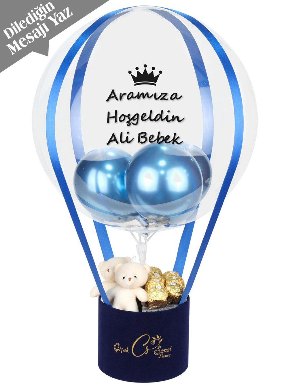 Blue Box Bebek Kişiye Özel Balon Kutusu
