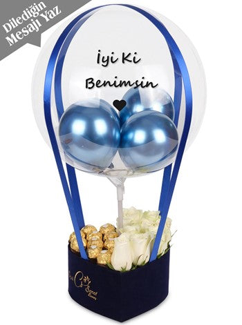 Navy Balon Kutusu Kişiye Özel