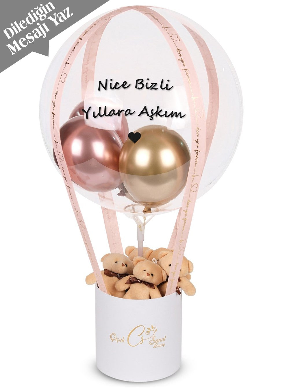 Teddy Balon Kutusu Kişiye Özel