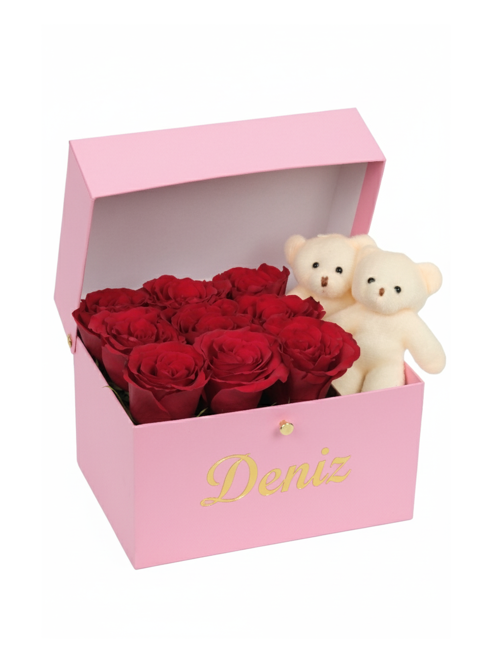Pinky Rose Red Rose and Teddy Bear