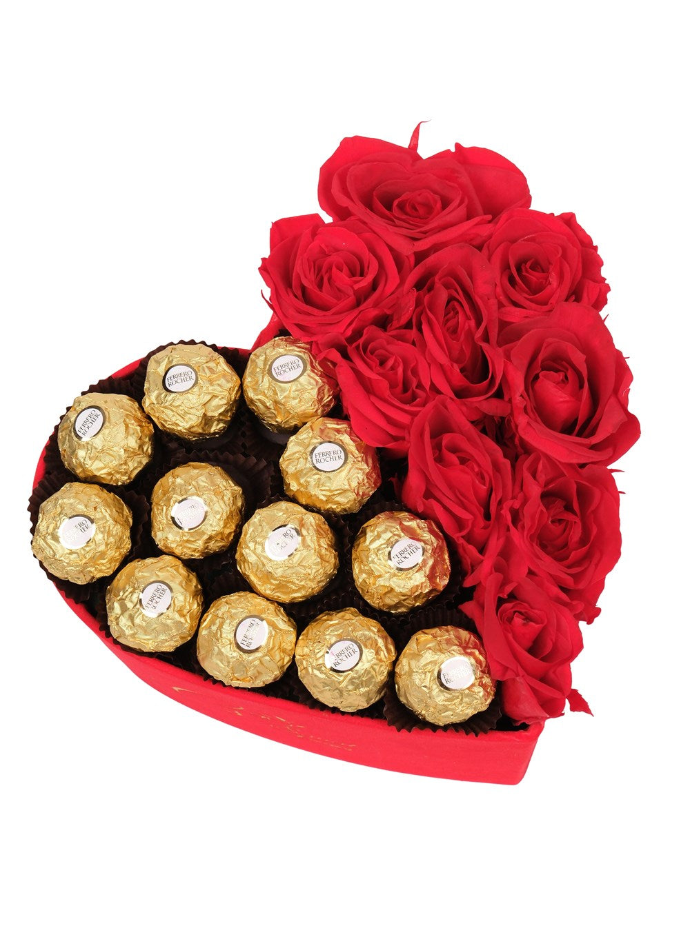Red Box Solmayan Kırmızı Gül ve Rocher Çikolata
