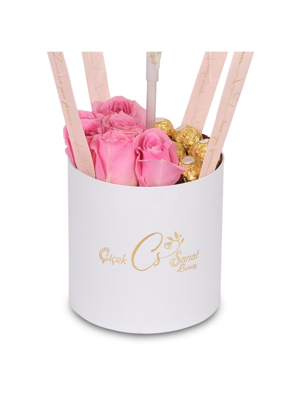 Pinky Roses Gül Balon Kutusu Kişiye Özel