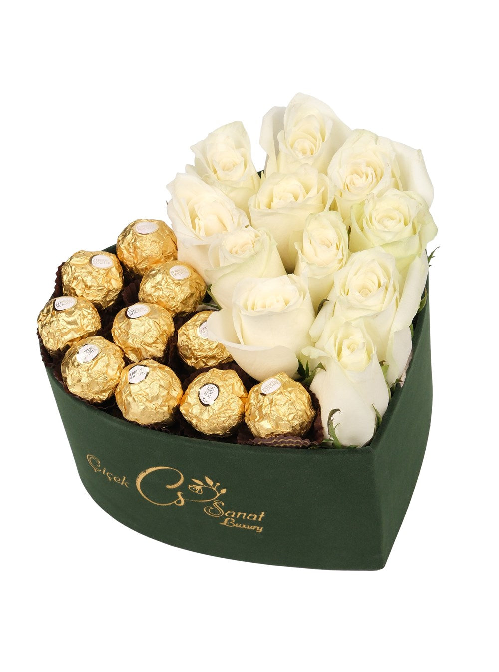 Green Magic Beyaz Güller ve Rocher Çikolata