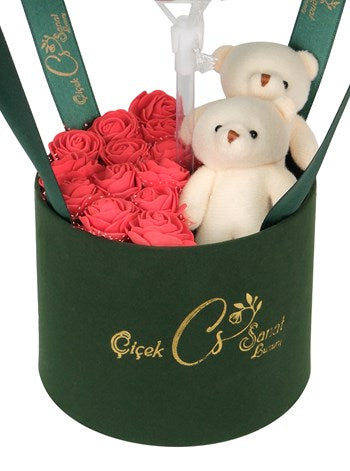 Green Box Teddy Rose Balon Kutusu