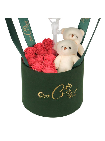 Green Box Teddy Rose Balon Kutusu