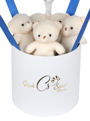 White Box Teddy Kişiye Özel Balon Kutusu